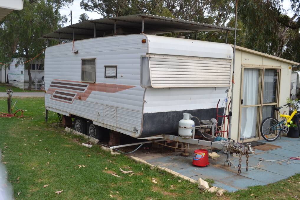 Mr Cate's caravan where it is alleged the altercation broke out.