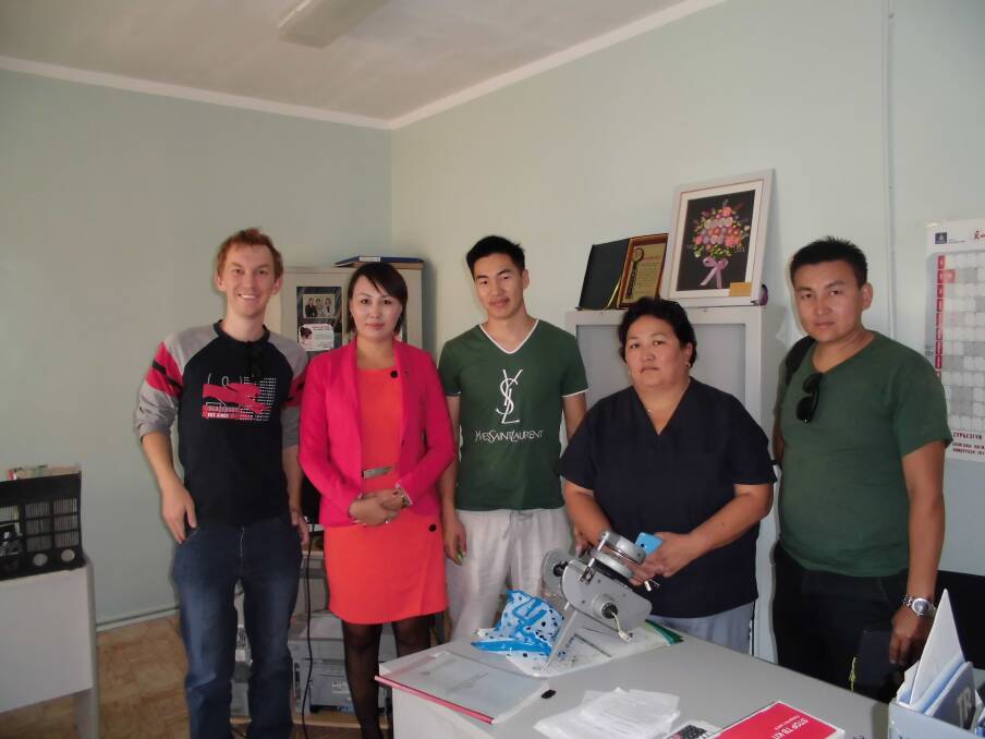  Mr Wright with colleagues on a trip to the Dornogobi province at the TB Hospital in the provincial capital, Sainshand. 