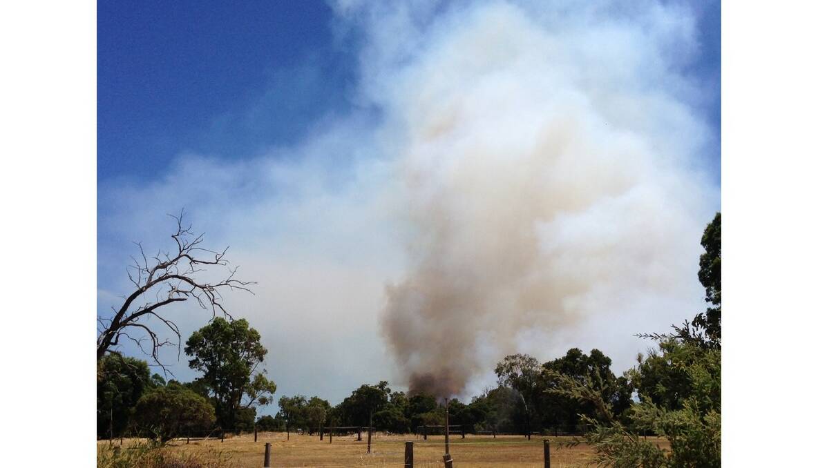 A bushfire has been contained in Pinjarra. Photos by Brianna Johnson.