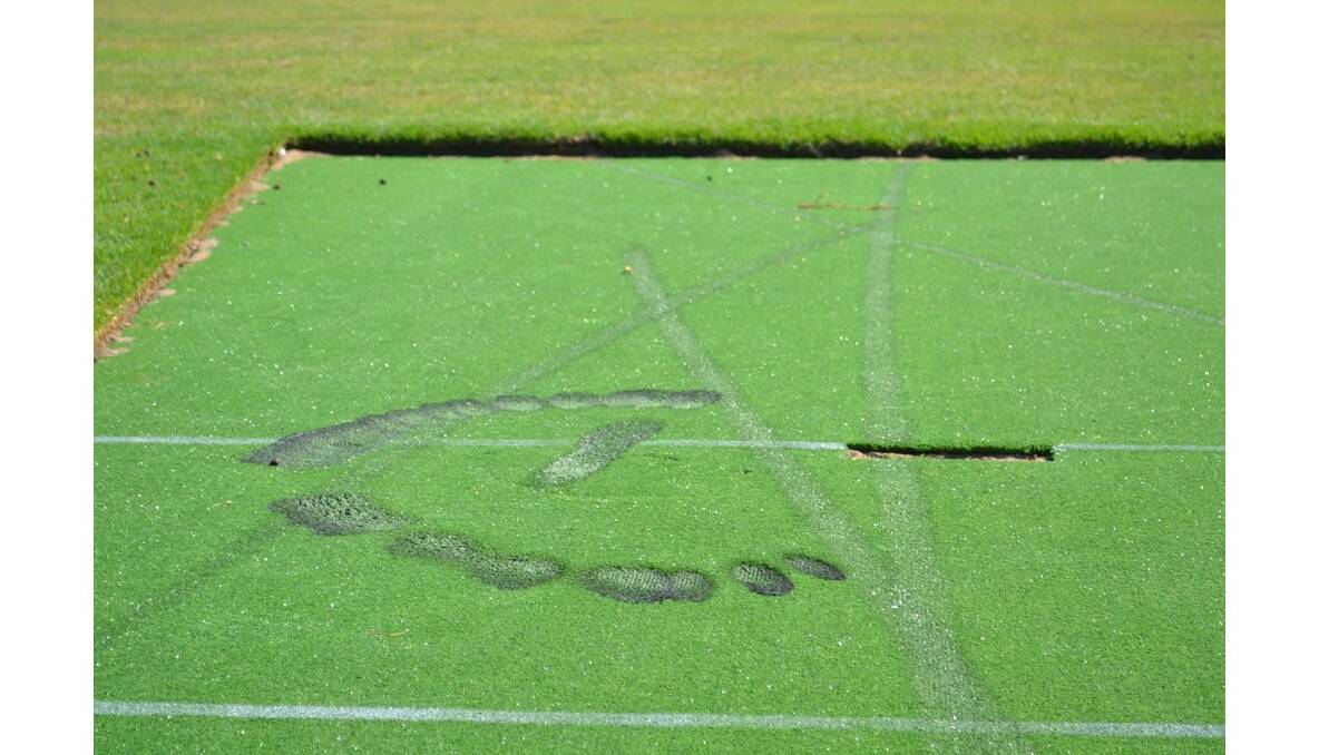 Vandalism: Ocean Road Primary School’s newly laid cricket pitch was damaged by vandals over the weekend.