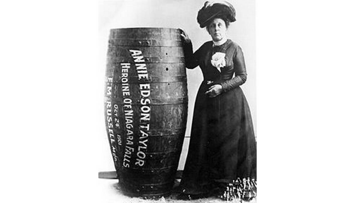 1901: Anna Edson Taylor became the first person to survive going over Niagara Falls in a barrel.