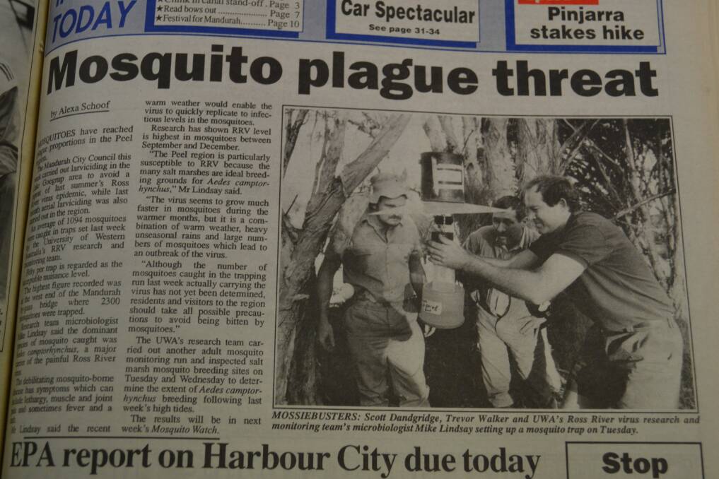 1992: Mosquito numbers hit “plague proportions” in Mandurah.