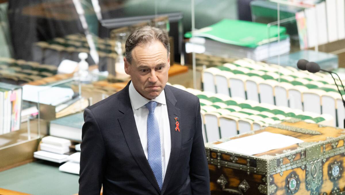 Health Minister Greg Hunt on Wednesday afternoon. Picture: Sitthixay Ditthavong