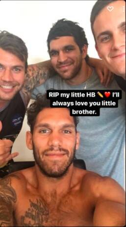 BROTHERHOOD: Former Docker star Harley Bennell pays tribute to Harley Balic, who he said was like a little brother. Photo: Harley Bennell/Instagram.