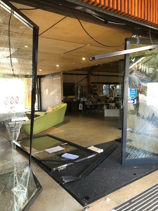 DISAPPOINTING: There was extensive damage to the centre doors and items stolen. Photo: Supplied.