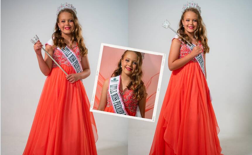 Nine-year-old Rennee Innes has been crowned Little Miss Premier Elite. Picture by JB Media Perth. 