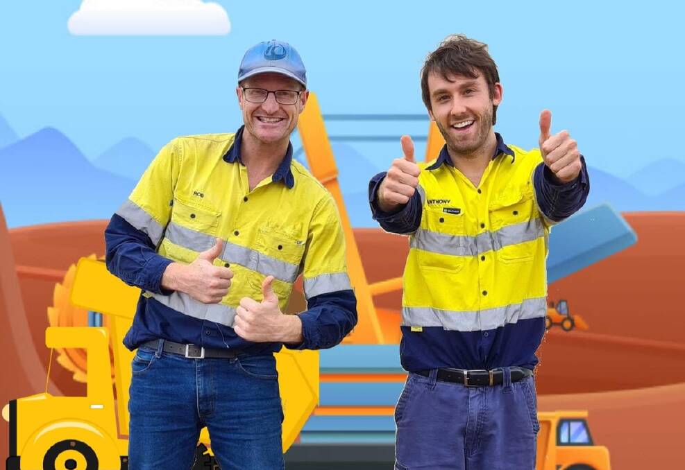 HARD AT WORK: Rob Hobson and Anthony Carroll in their work gear. Photo: Supplied.