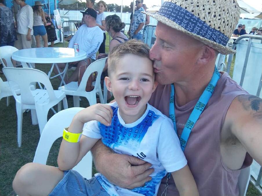 Leigh Rose and his son attending Bali Fest. Photo: Supplied.