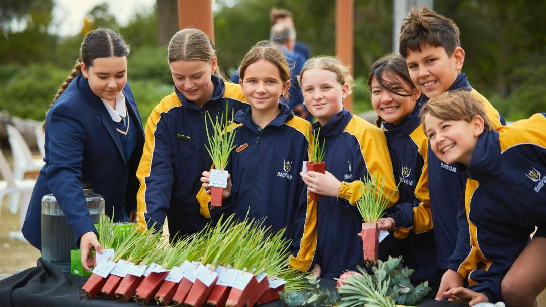 Mandurah Baptist College students gathered for the final planting day in a 12-year journey to revegetate Lakelands. Picture supplied.