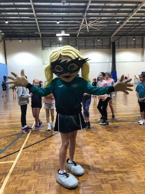 MASCOT: Peel Lightning's beloved mascot Lucy Lightning even showed up to say hello. Photo: Supplied.