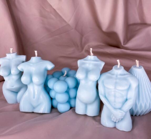 CREATIVITY: Jade says her body-shaped candles are designed to promote body positivity. Photo: A Little Tame.