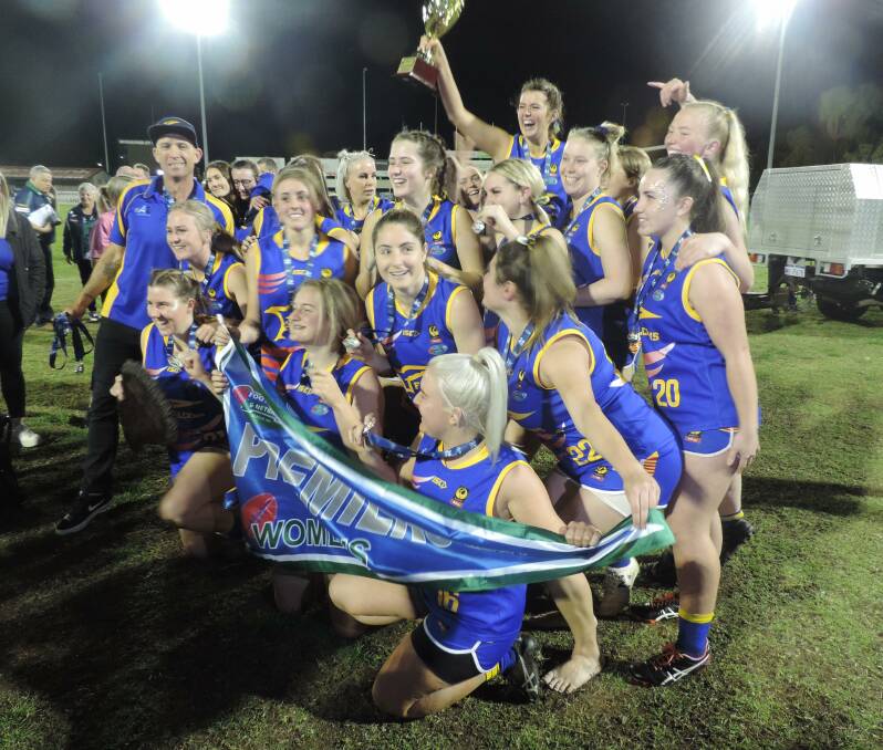 PREMIERS: After a nail-biting game, the PFNLW's South Mandurah Falcons have taken out the 2021 flag. Photo: Samantha Ferguson.