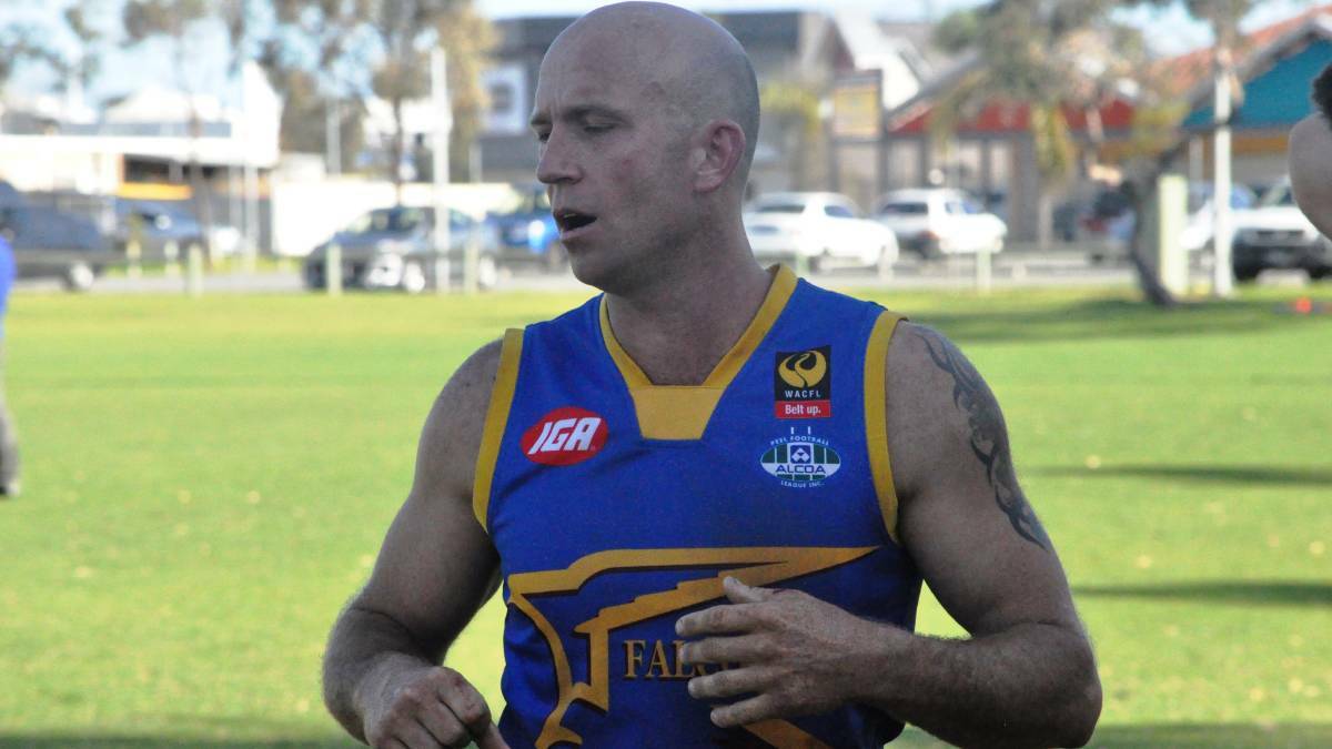 THROWBACK: South Mandurah Football Club veteran Solomon Daw pictured at his 300th game - he has now played his 400th. Photo: Kate Hedley.
