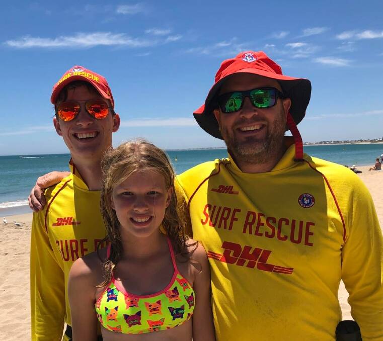 TOGETHER: Liam, Sydnee and Darren Gould spend every Sunday at the beach. Photo: Supplied.