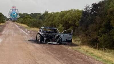 KEYSBROOK: The vehicle in question was found burnt out in Keysbrook. Photo: WA Police.