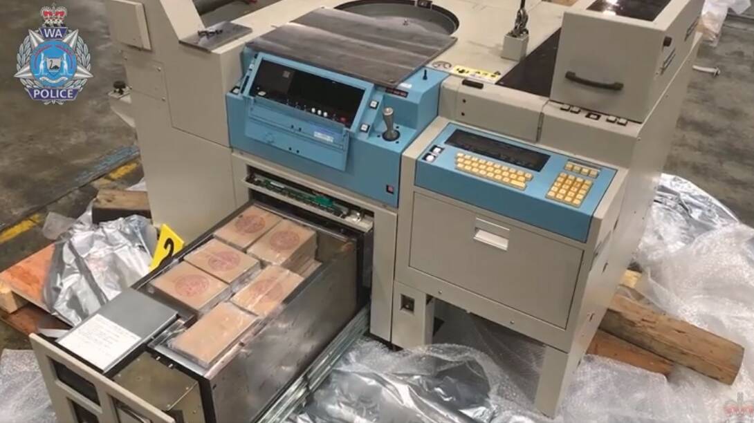 Inside one of the crates was an industrial oven. Photo: WA Police.