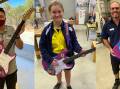 TEAMWORK: Duncan Sanders, year 11 student Elizabeth Davis and Mark Barritt were three of the people involved in building the guitar. Pictures: Supplied.