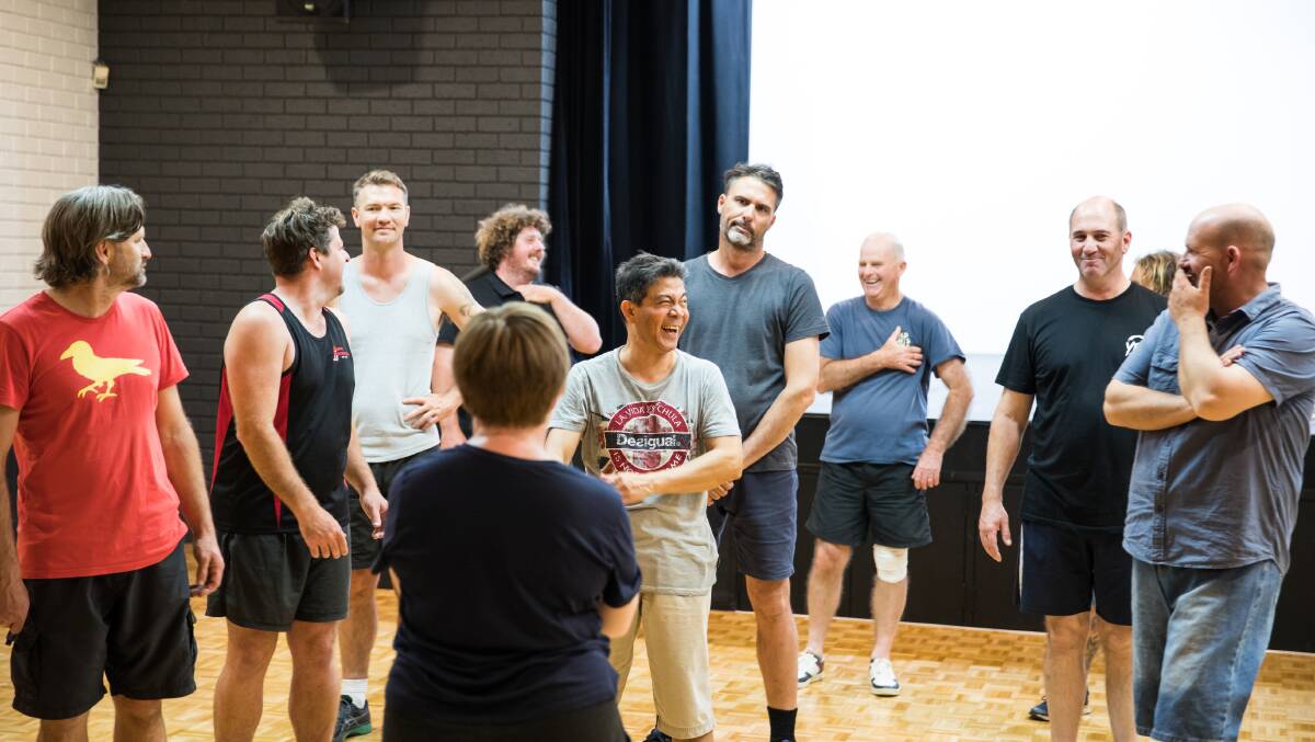 DREAM TEAM: Harvey locals were all smiles in rehearsal with Annette Carmichael. Photo: Haydn Jones.