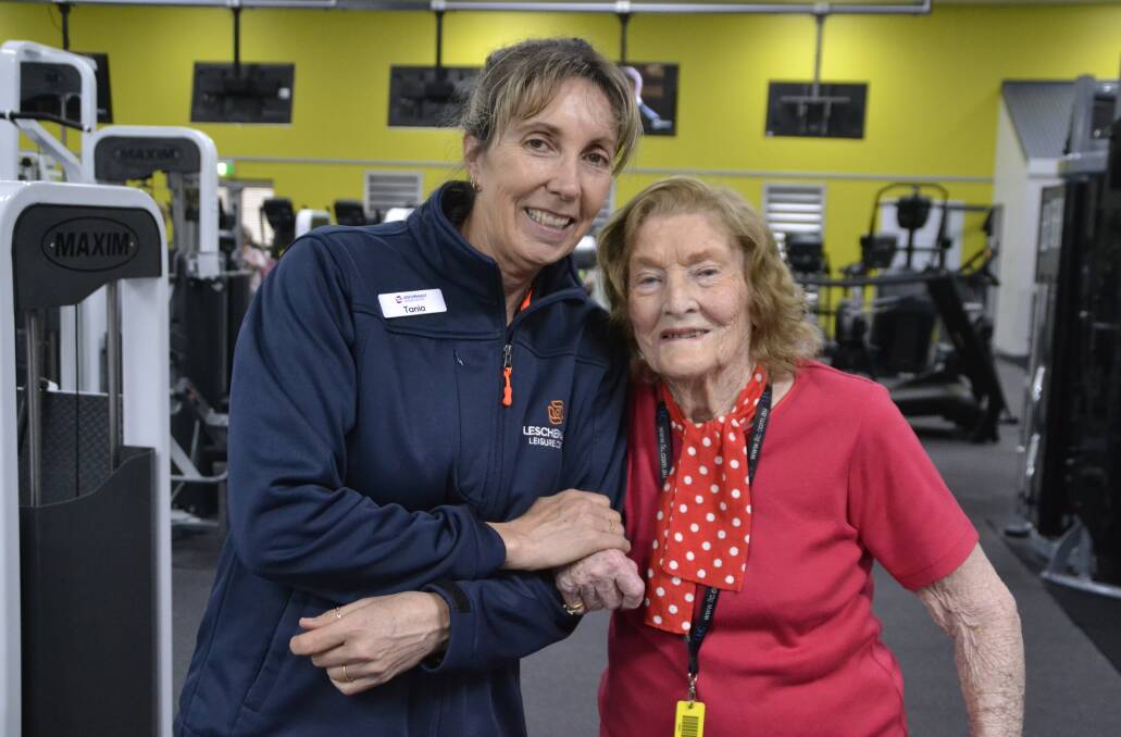 Leschenault Leisure Centre acting health and fitness coordinator Tania Busslinger with Ms Murray. 