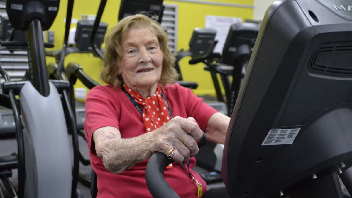 99-year-old Vanda Murray works out at the Leschenault Leisure Centre three times a week, before having a tea and a 'boozy' chocolate afterwards. 