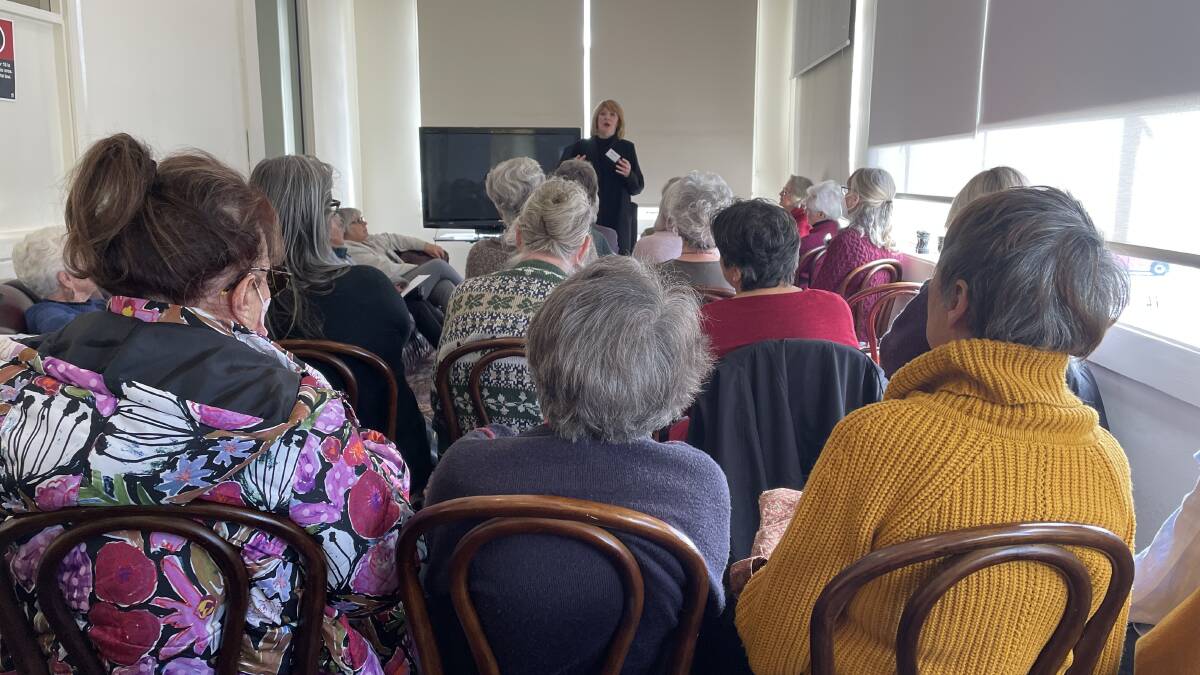 Blue Mountains Older Women's Network NSW members at their monthly meeting at Wentworth Falls in August 2023 discussing the rental crisis. Picture by Saffron Howden