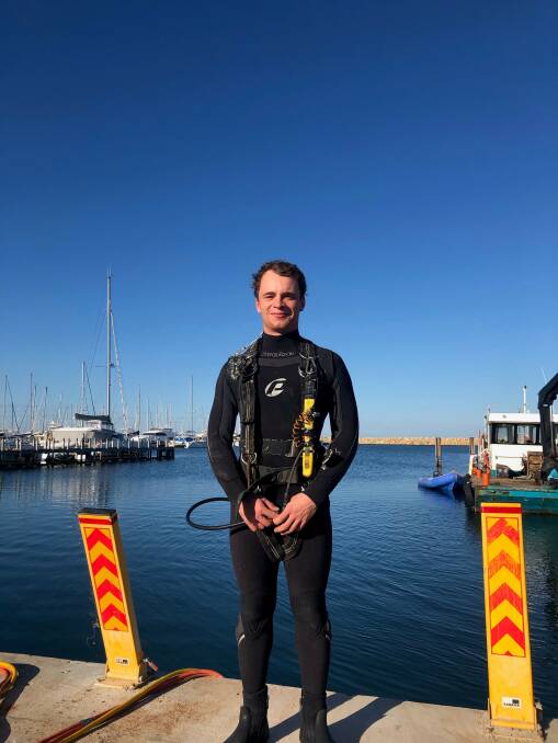 MOTIVATED: With help from the Training Alliance Group (TAG) in Mandurah, Mr Allen was driven to complete his commercial diving qualifications. Photo: Franmarine Underwater Services
