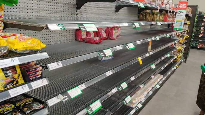 EMPTY SHELVES: While the food shortage around Western Australia continues, many Mandurah residents are struggling to find healthy options at the store. Photo: Sophia Holl.
