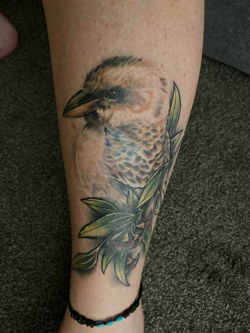 STEPHANIE SOWERBY: Shares her kookaburra tattoo, a reminder of her love of Australia and becoming a citizen. Photo: Supplied.