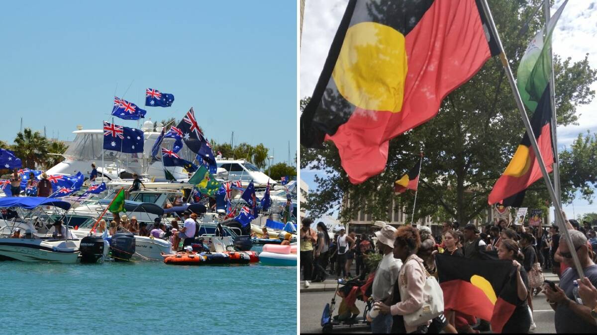 JAN 26: The community adorned their boats with Australian flags to celebrate, whilst thousands of others attended protests and Invasion Day rallies. Photo: Sophia Holl, Brianna Melville.