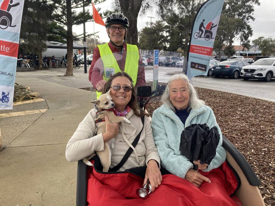 All are welcome on the bikes which go around the Mandurah foreshore. Picture by Cycling Without Age Mandurah.