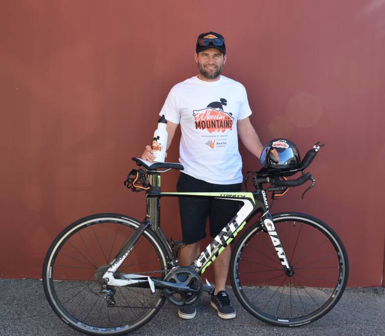 "THE BIGGEST CHALLENGE OF MY LIFE": Daniel Fitzgerald, 37, is cycling from Esperance to Omeo, to raise money for the Black Dog Institute, in honour of his friend Whelan, who died by suicide aged 44. Picture: Perri Polson