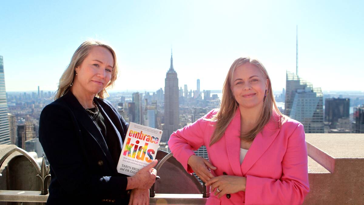 Dr Zali Yager and Taryn Brumfitt with their book Embrace Kids. Picture supplied