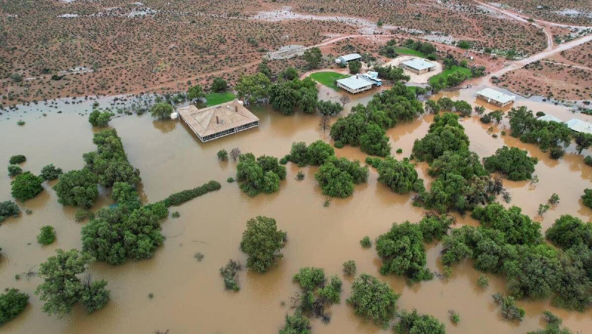 Flooding at Rawlinna sheep station nearly 400km east of Kalgoorlie. Picture via Facebook/@Rawlinna Station WA