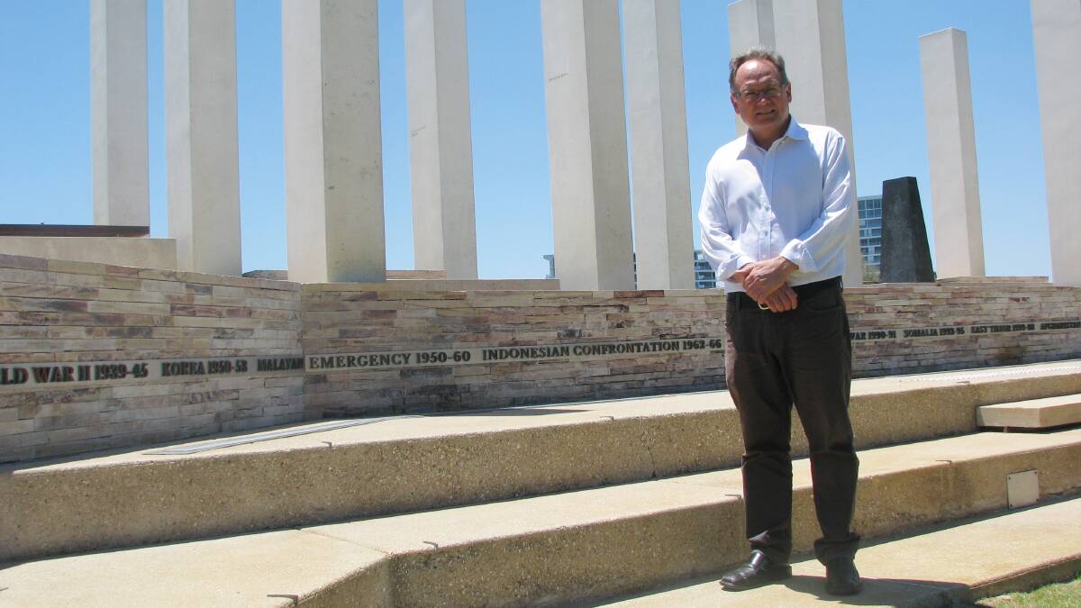 CCTV pledge: Mandurah MP David Templeman at the Mandurah War Memorial. Photo: Supplied.