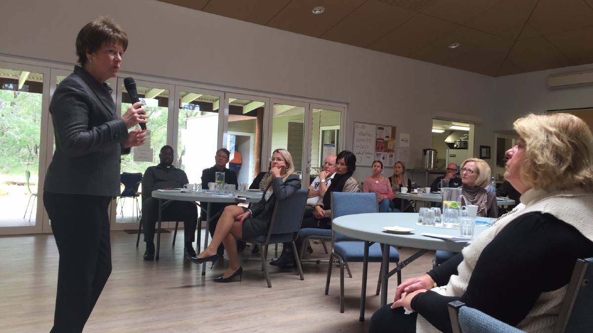 Mental health minister Andrea Mitchell at a forum in the South West in October. Photo: Supplied.