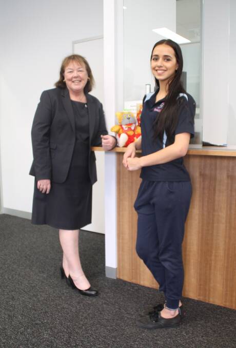 Leadership recognition: Pinjarra Community Bank manager Donna Bamkin with year 12 Bree Passmore. Photo: Supplied.