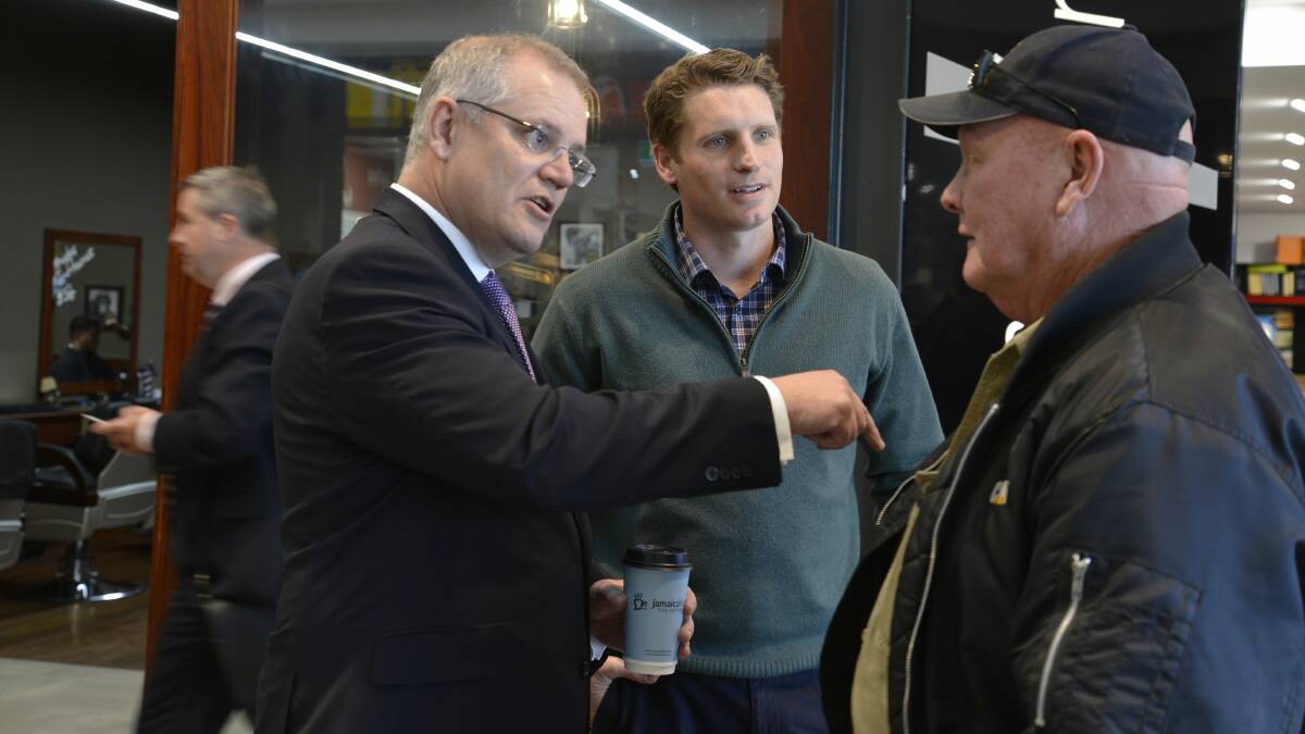 Tax changes: Treasurer Scott Morrison campaigns in Mandurah with Canning MP Andrew Hastie. Photo: Marta Pascual Juanola.