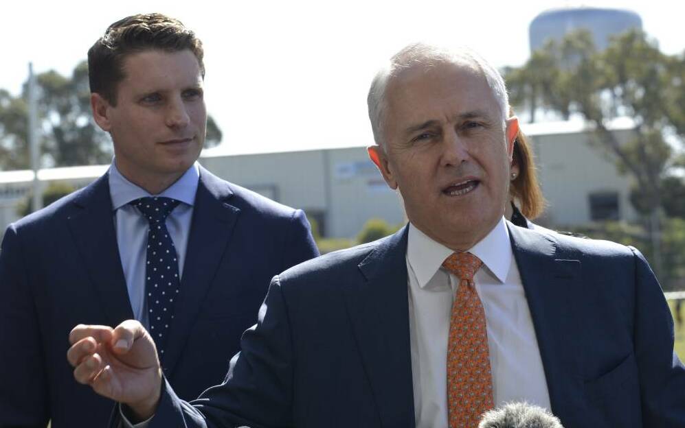 Canning MP Andrew Hastie with Prime Minister Malcolm Turnbull in Mandurah earlier in August. Photo: Marta Pascual Juanola.