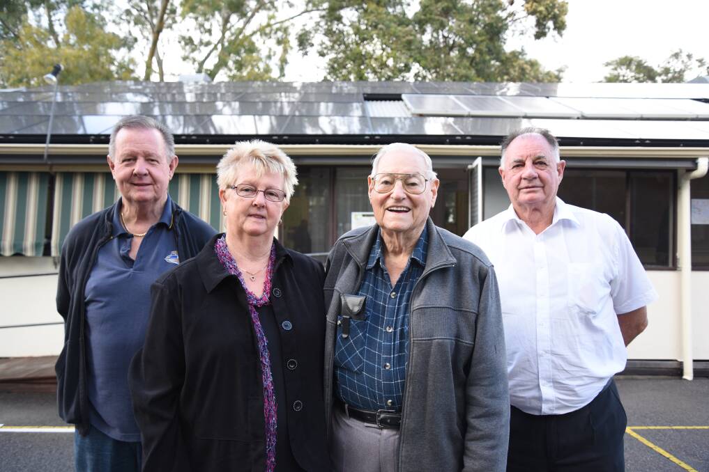 Reunion: Former North Dandalup Primary School students Keith Towton, Lyn Oselton and Michael Greenup with former school headmaster Len Paganini. Some of the former students hadn't seen each other for more than 50 years. Photo: Marta Pascual Juanola.