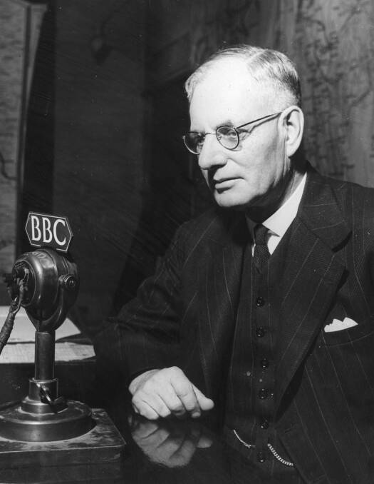 John Curtin, who many of us thought we knew well, at the BBC in London in 1944. Picture: Getty Images