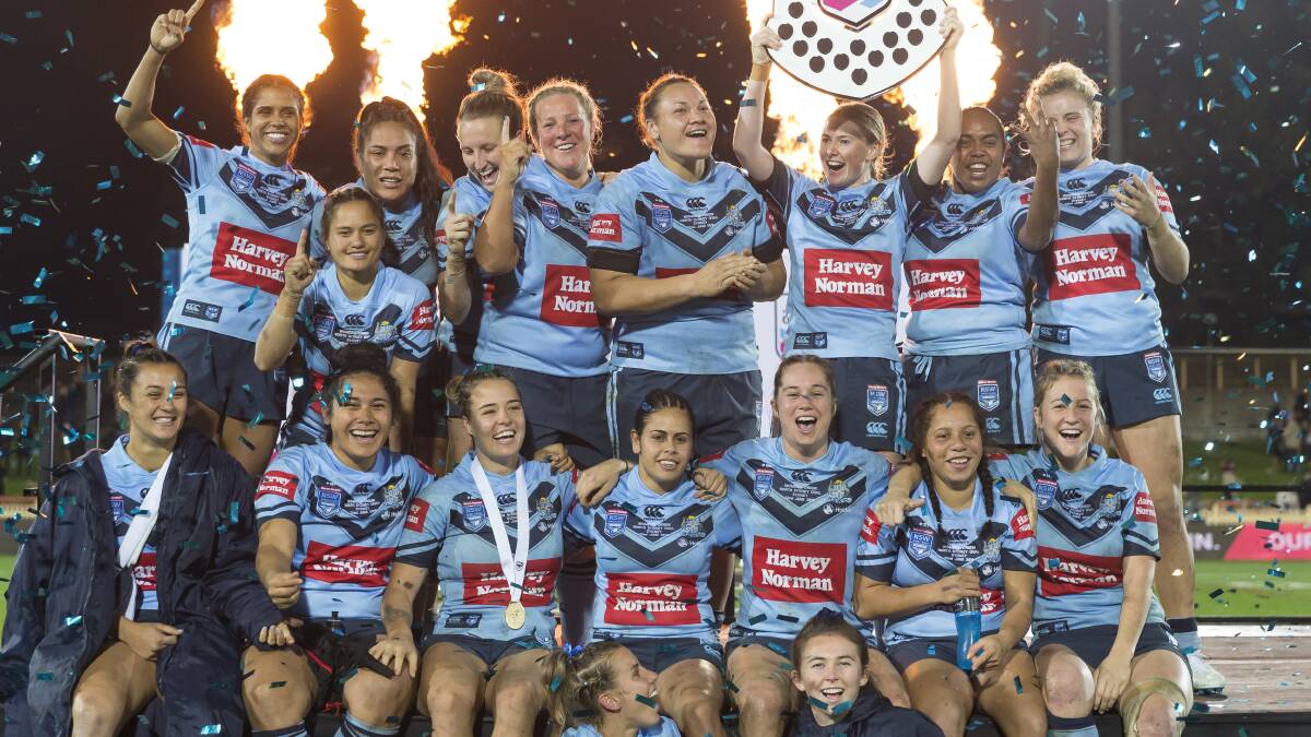 Blue sweep: The successful NSW women's Origin team. Picture: AAP