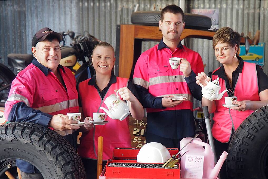 Fundraising: Matthew Cook, Hayley Pittman, Scott Cook and Robyn Cook. Photo. Supplied. 