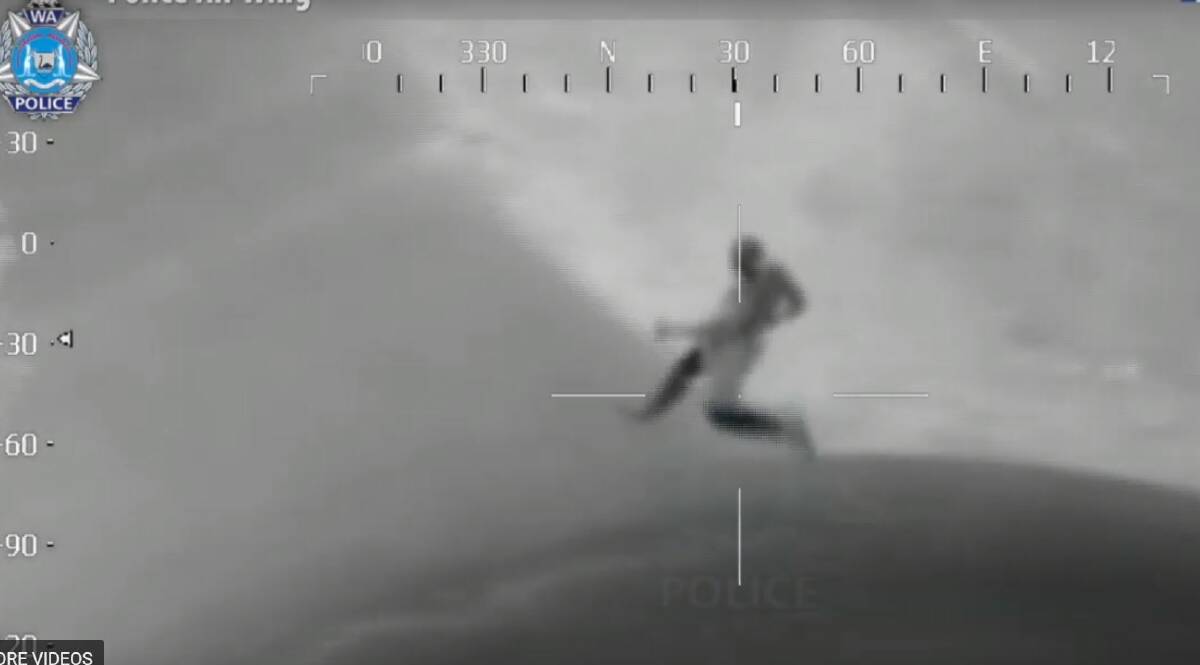 Police have released helicopter footage of the police pursuit from Mandurah to Lakelands on Friday night. Video: WA Police. 