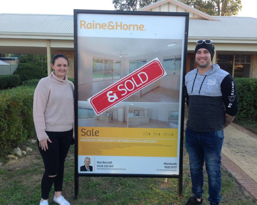 Affordable: Jamie and Michelle Pini are first home buyers in Mandurah. Photo: Supplied. 