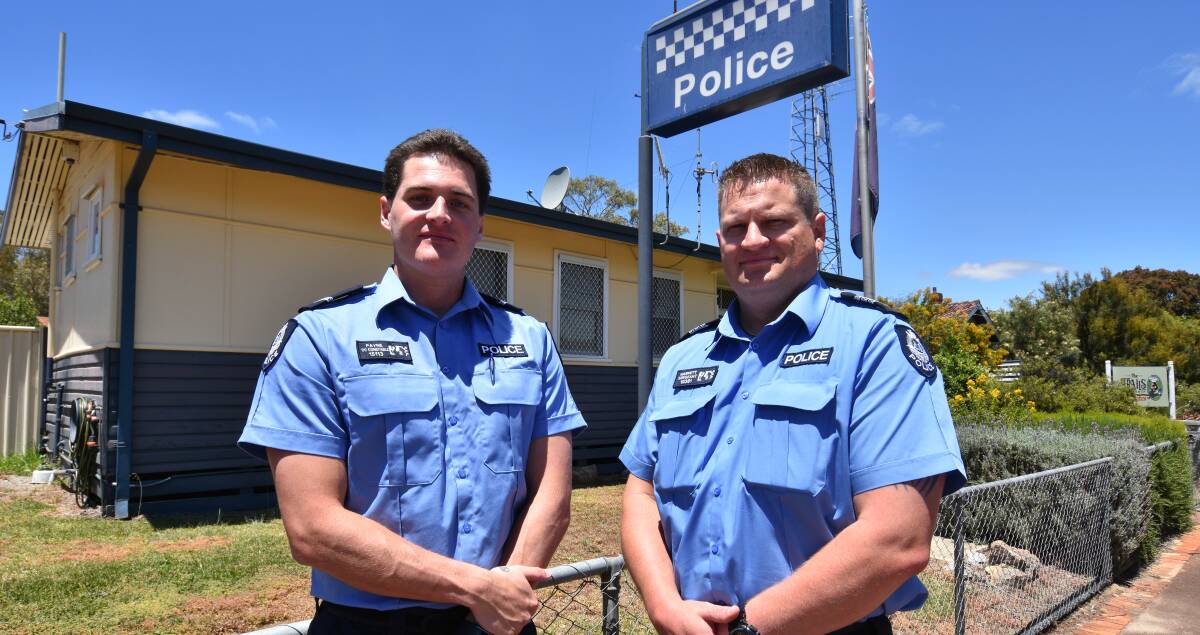 First Class Constable Matthew Payne and Officer in Charge Dave Harnett. Photo: Carla Hildebrandt. 