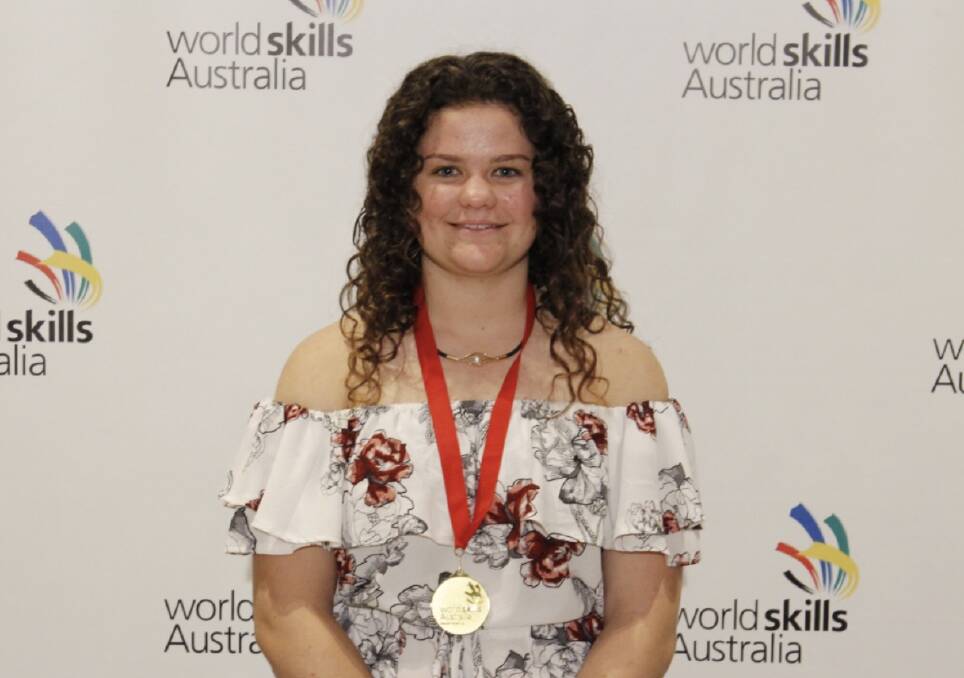 Representing: Brandi Burnett, a 17-year-old trainee from Pinjarra has been selected to compete in the the Sydney WorldSkills National Championships. Photo: Supplied. 