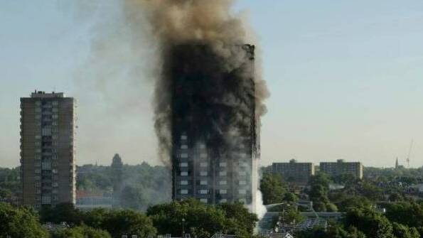 The Grenfell Tower fire in London in June, 2017, cost the lives of 72 people. Photo: File image.