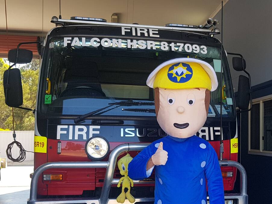 Firefighter fun: Fireman Sam will be at the Falcon Volunteer Fire and Rescue station open day in May. Photo: Supplied. 