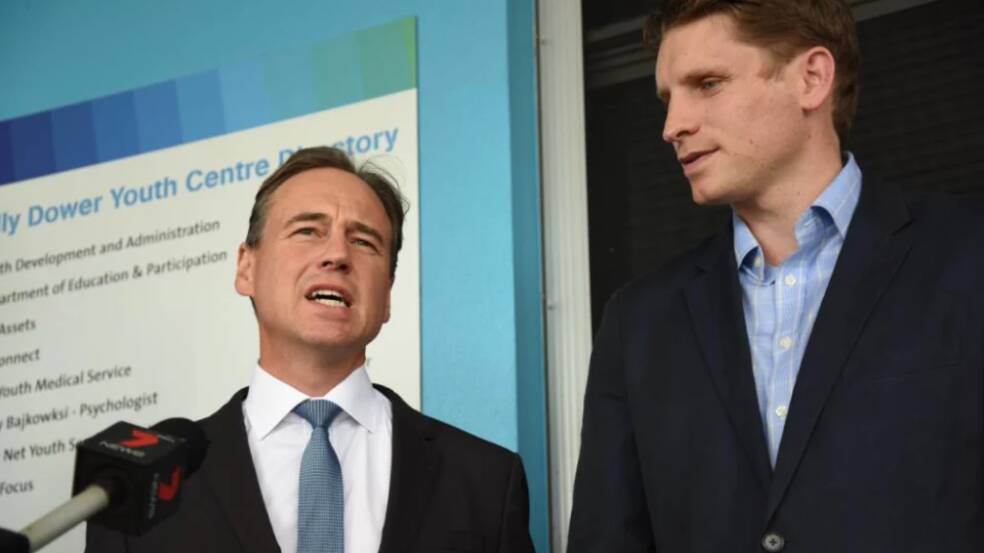 Health Minister Greg Hunt and Canning MP Andrew Hastie. Photo: Marta Pascual Juanola