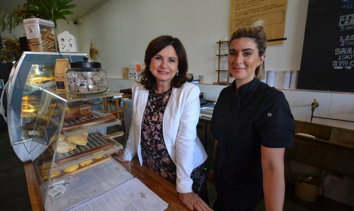 Labor's Canning candidate Mellisa Teede and Mataya Cafe's Natalie Adams. Photo: Caitlyn Rintoul.